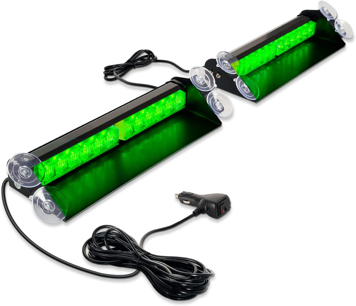 2 in 1 Emergency Strobe Lights 2x14 inch 24LED Hazard Warning Light Bar Amber/White Pack of 2 O768