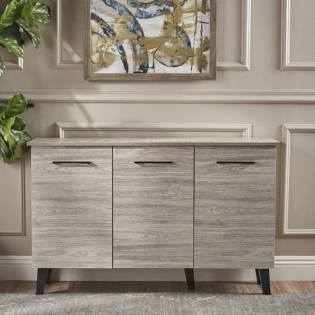 Charcoal Gray and Black Contemporary Rectangular Cabinet R692944