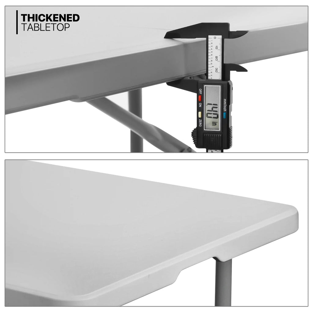 6FT Grey Portable Heavy Duty Plastic Folding Table C819