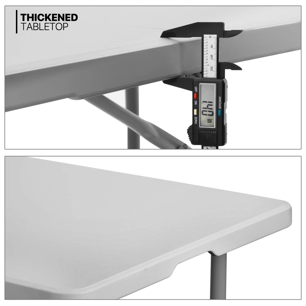 6FT Grey Portable Heavy Duty Plastic Folding Table C819