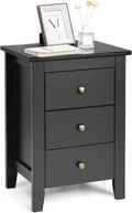 White 3 Drawer Wood Nightstand X34031