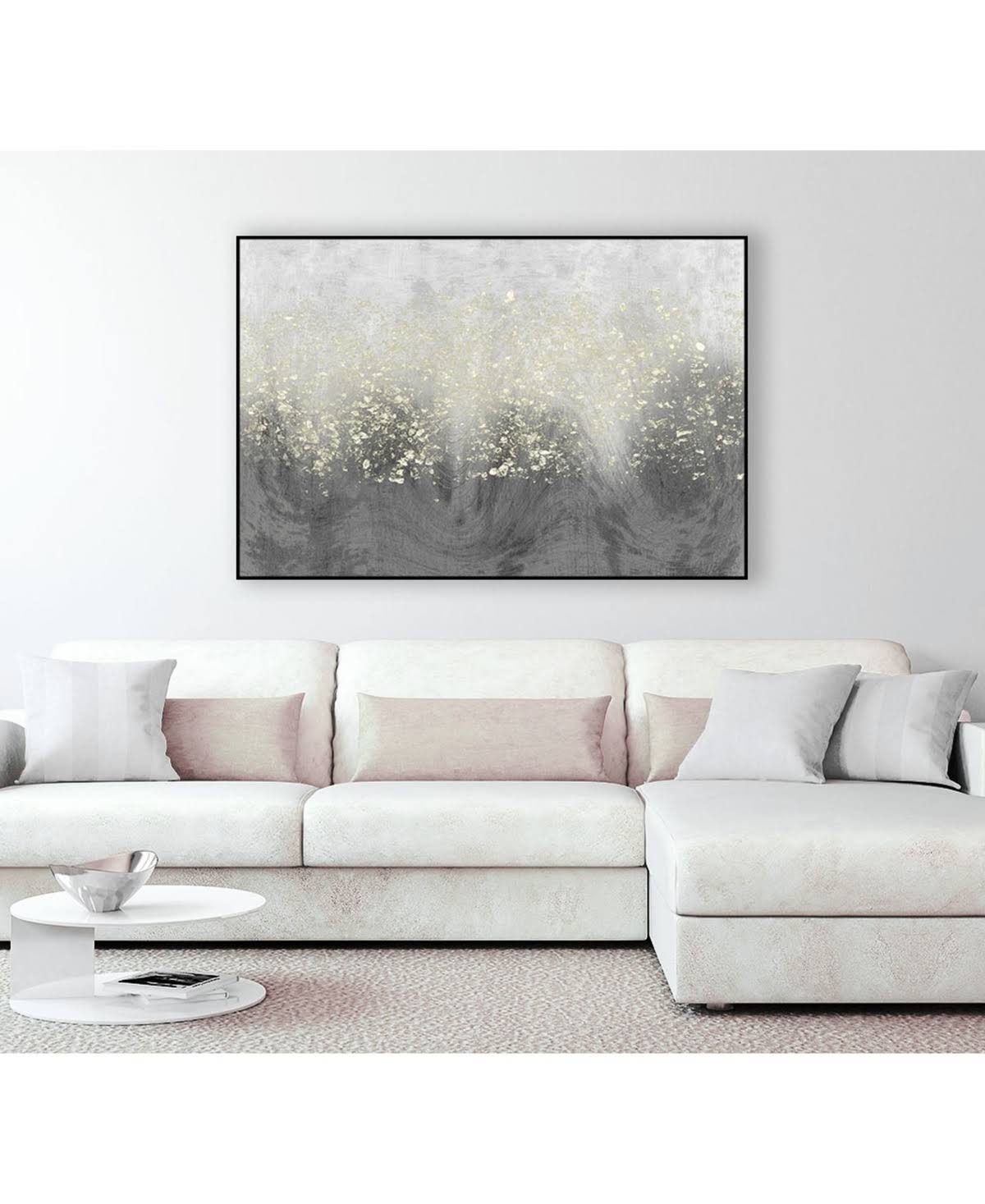 Glitter Swirl Framed Canvas Art Block Q203294