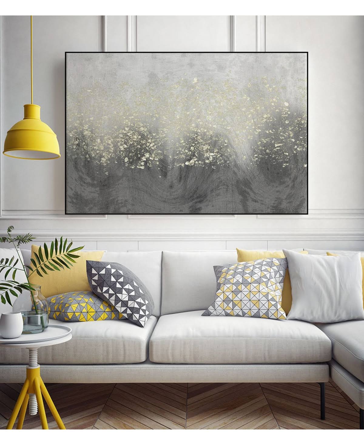 Glitter Swirl Framed Canvas Art Block Q203294
