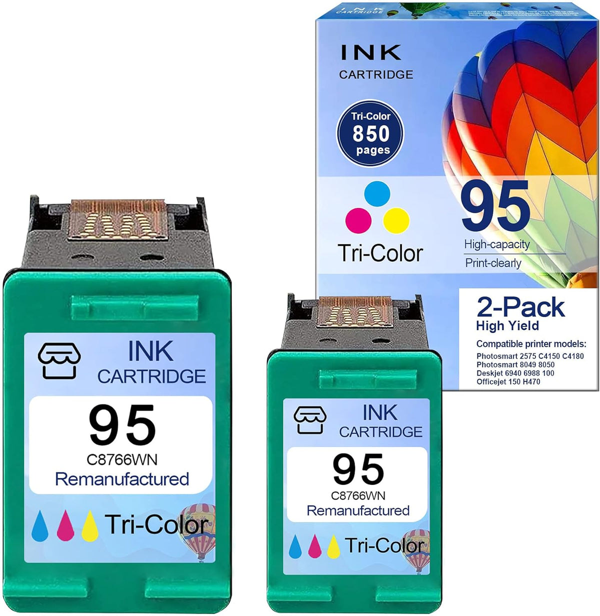 Remanufactured Tri-Color Ink Cartridge 2 Pack U8976