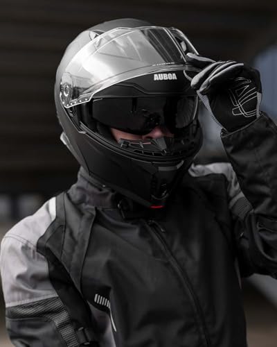 Modular Motorcycle Helmet Dual Visor Flip up Full Face Dot Black Red L S577811