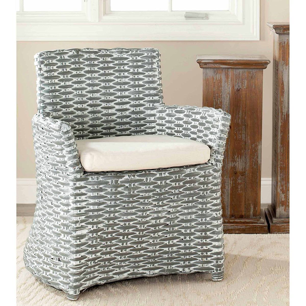 Grey White Wash Arm Chair F599978