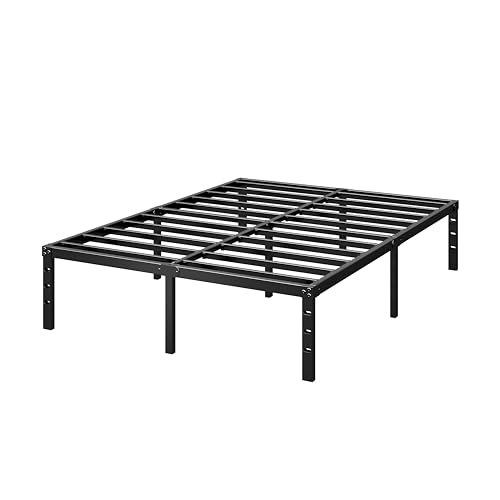 14 Inch Tall Black Metal Platform Twin Size Bed Frame S5941