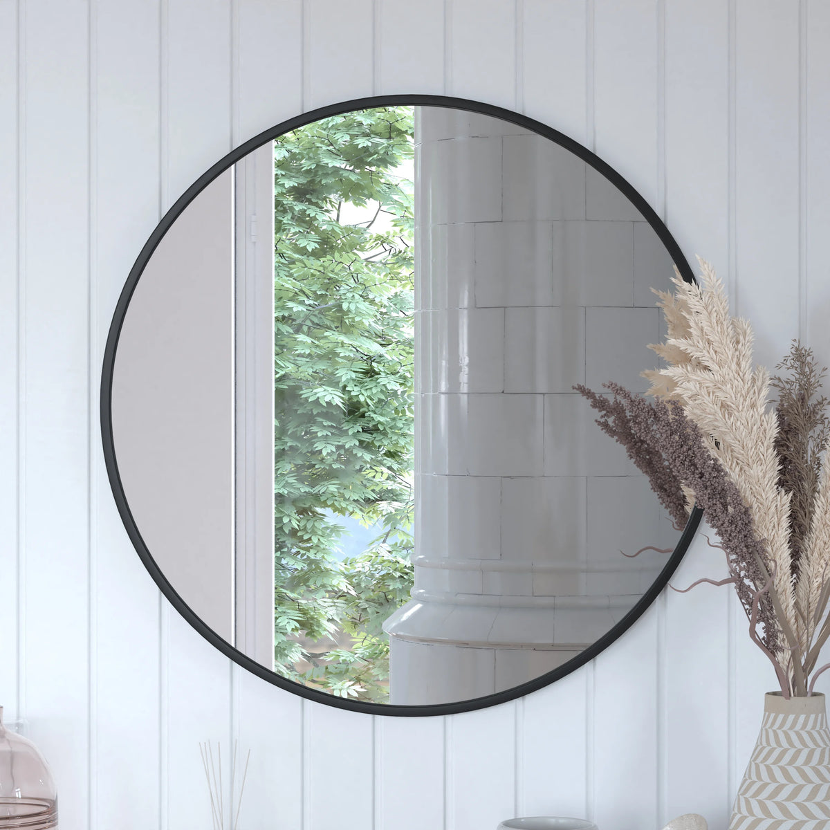Black Modern Wall Mounted Mirror T8338