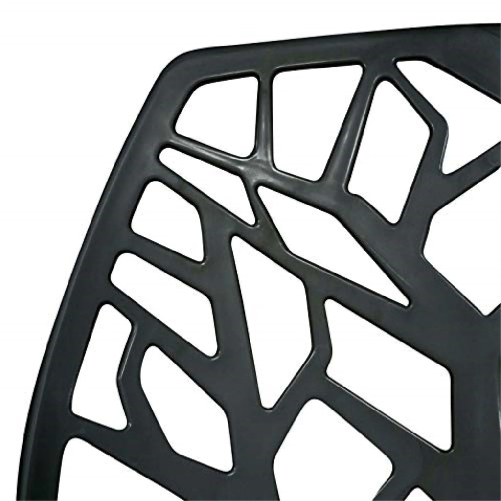 Solid Black Plastic Dining Chair Set of 4 N7135