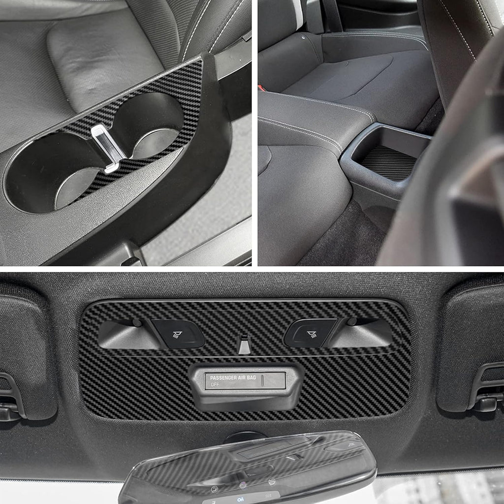 Carbon Fiber Texture Vinyl Wrap Center Console Dashboard Cover for Chevrolet Camaro 28PCS Black X4211