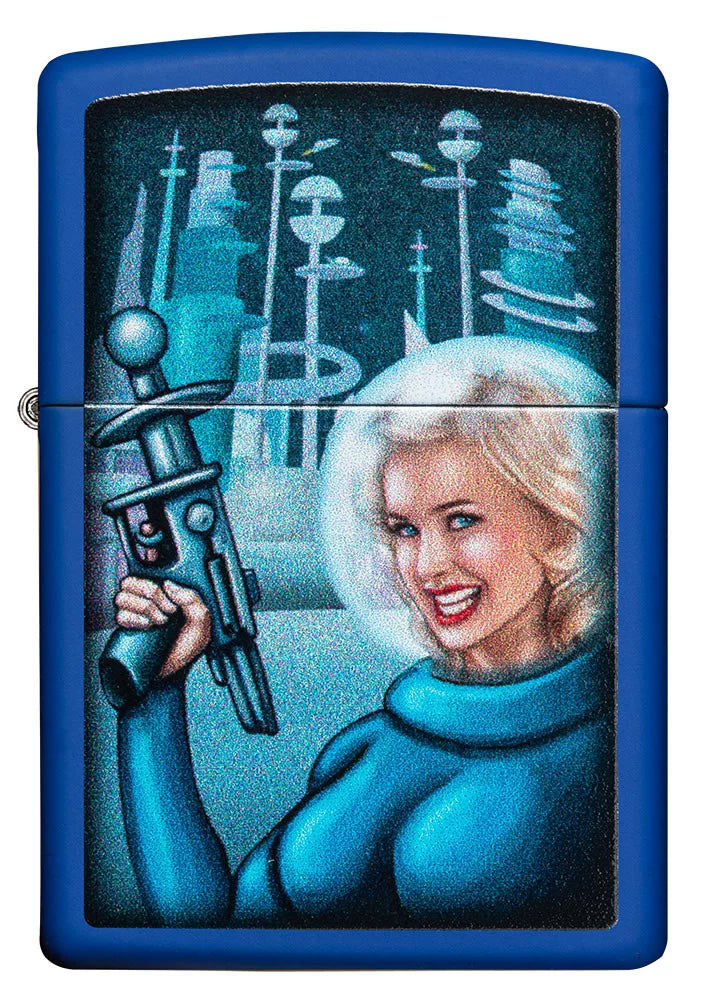 Royal Blue Matte Pocket Lighter C8215