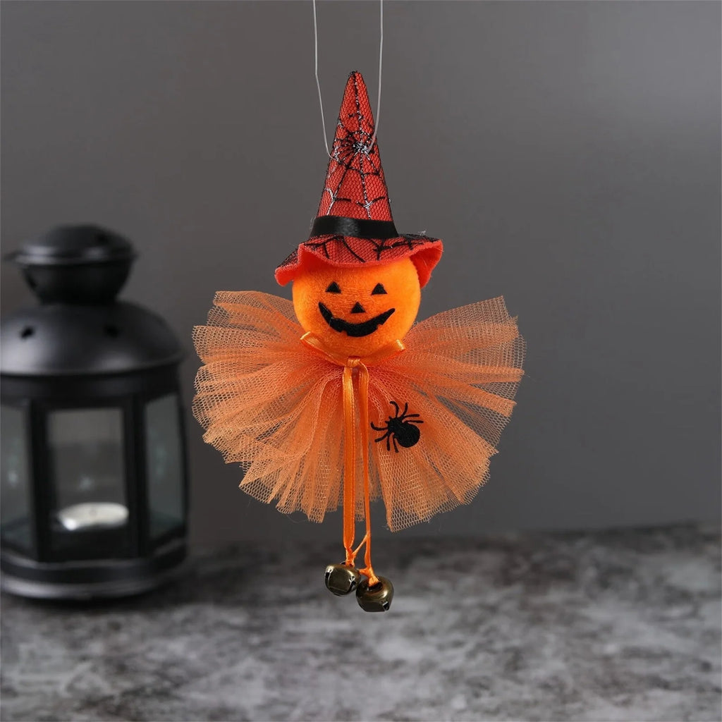 Pumpkin Witch Doll Scary Halloween Cat Novelty Toy Cloth K88448