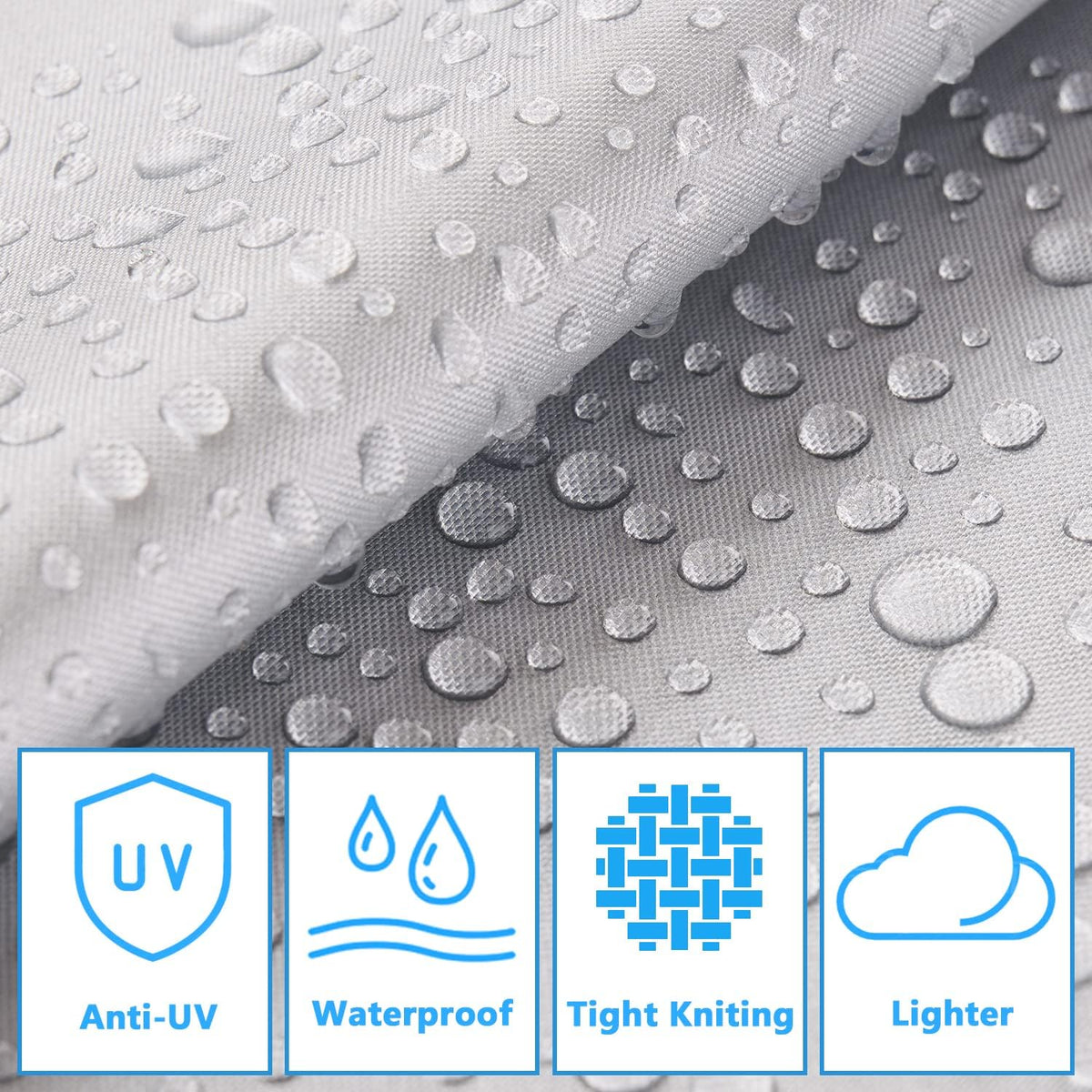 300D Windproof Anti-UV RV Cover with Jack Cover and 4 Tire Covers U684