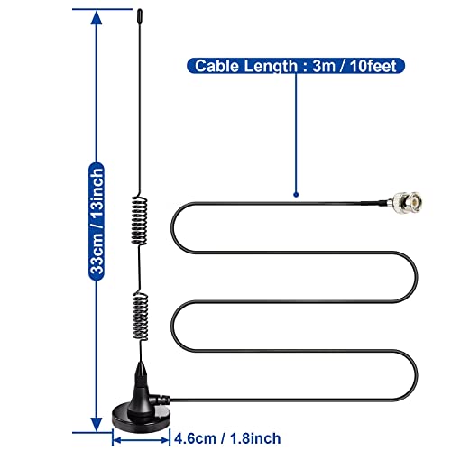 20-1300MHz Police Scanner Antenna Magnetic Base BNC Male V121
