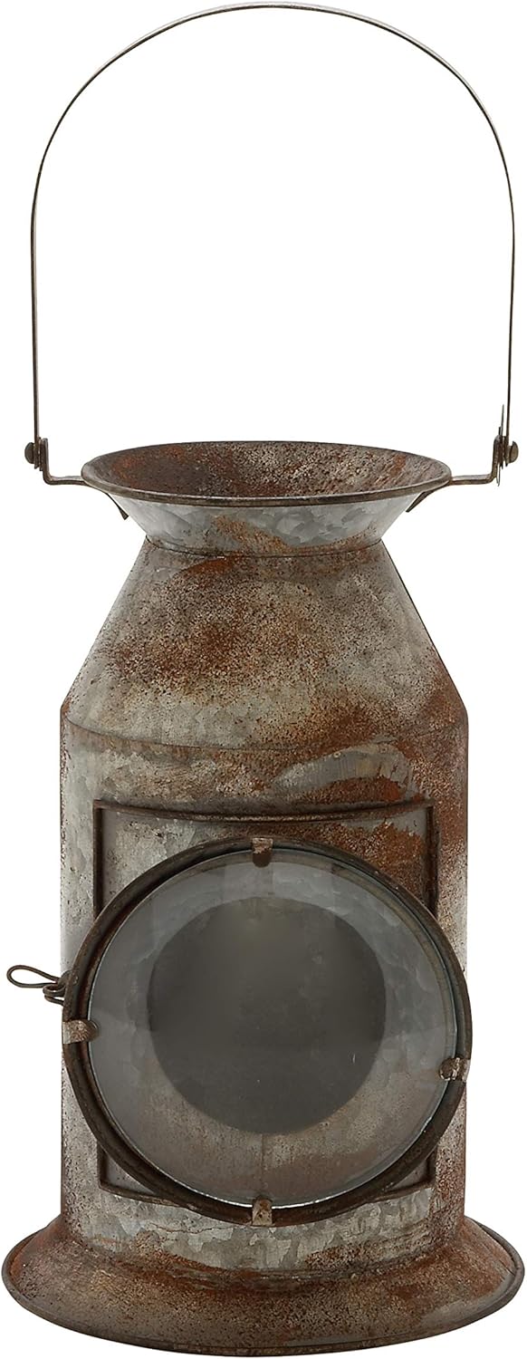 Metal Glass Candle Lantern 8 W 19 H E79871