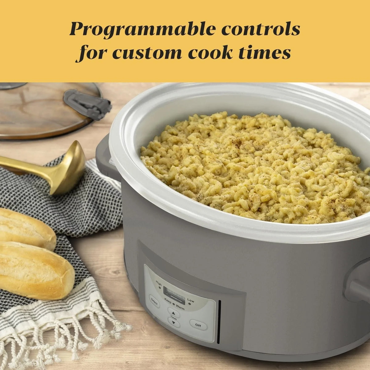 7-Quart Programmable Slow Cooker, Grey Y221