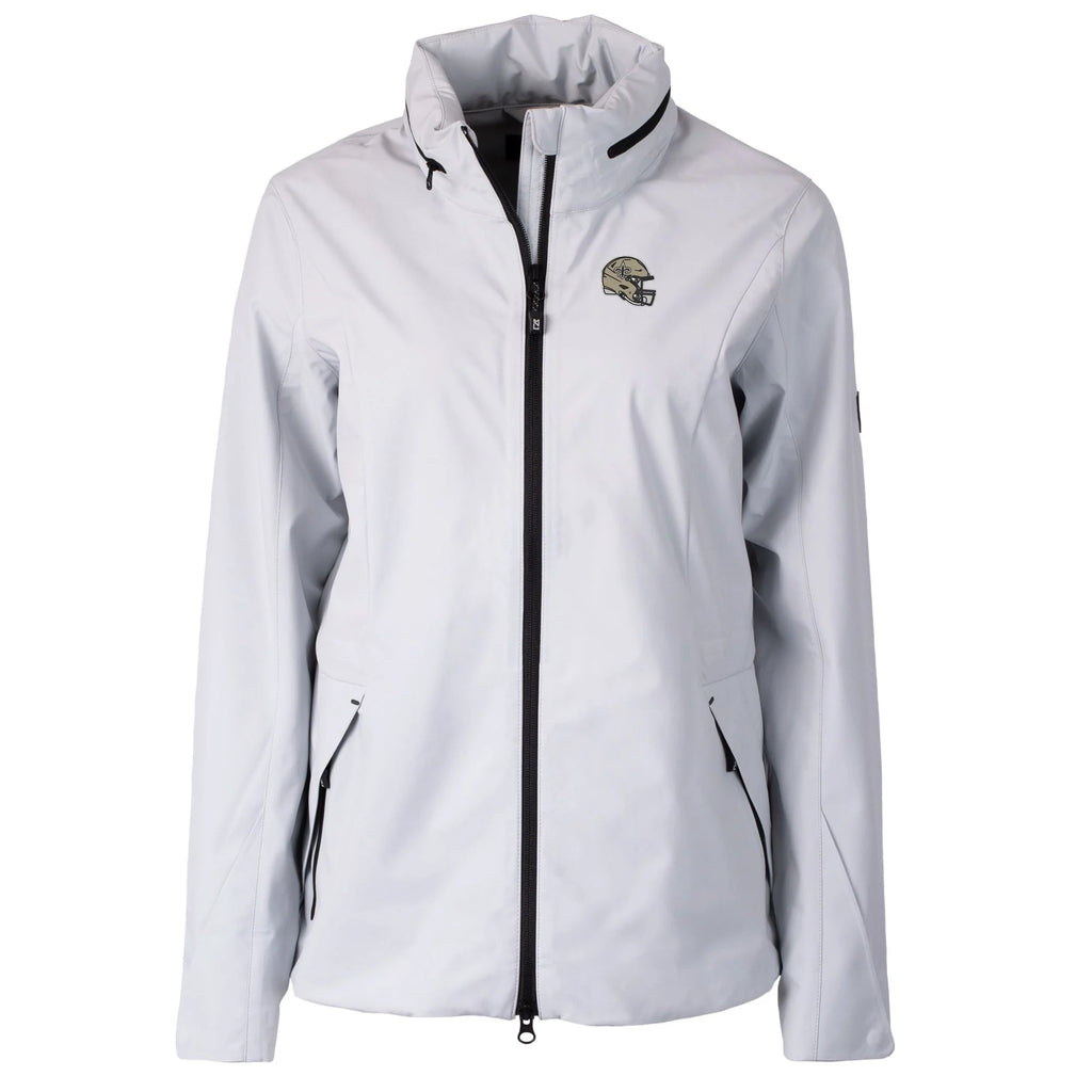 Women's Gray Water Repellent Stretch Full-Zip Rain Jacket G42152