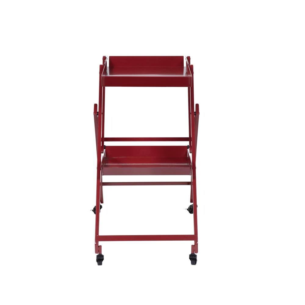 Red Folding Serving Cart X112