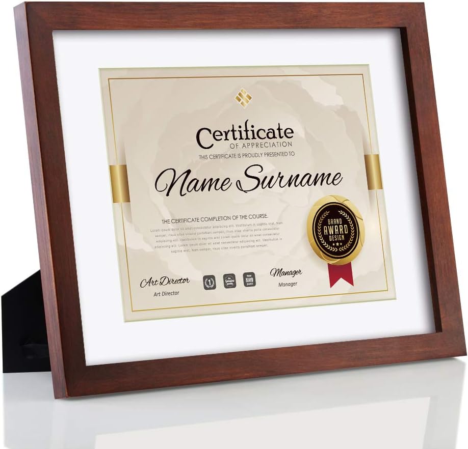 Black Solid Wood Document Frame with Stand D83904