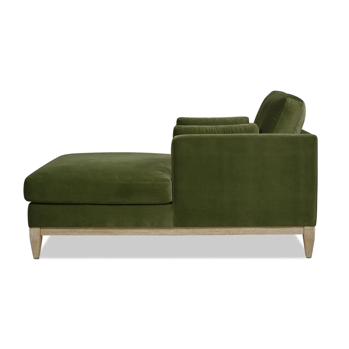 Olive Green Performance Velvet Chaise Lounge Chair I421