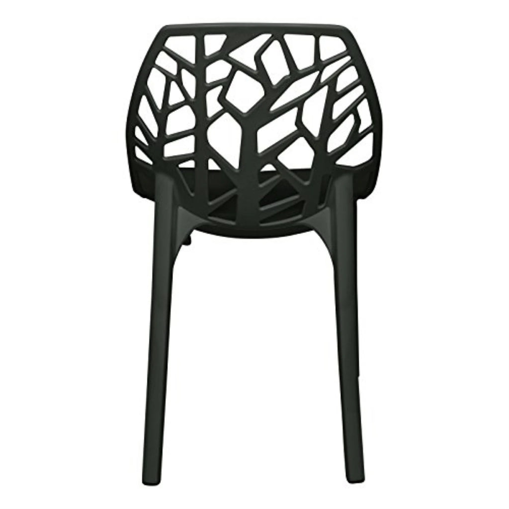 Solid Black Plastic Dining Chair Set of 4 N7135