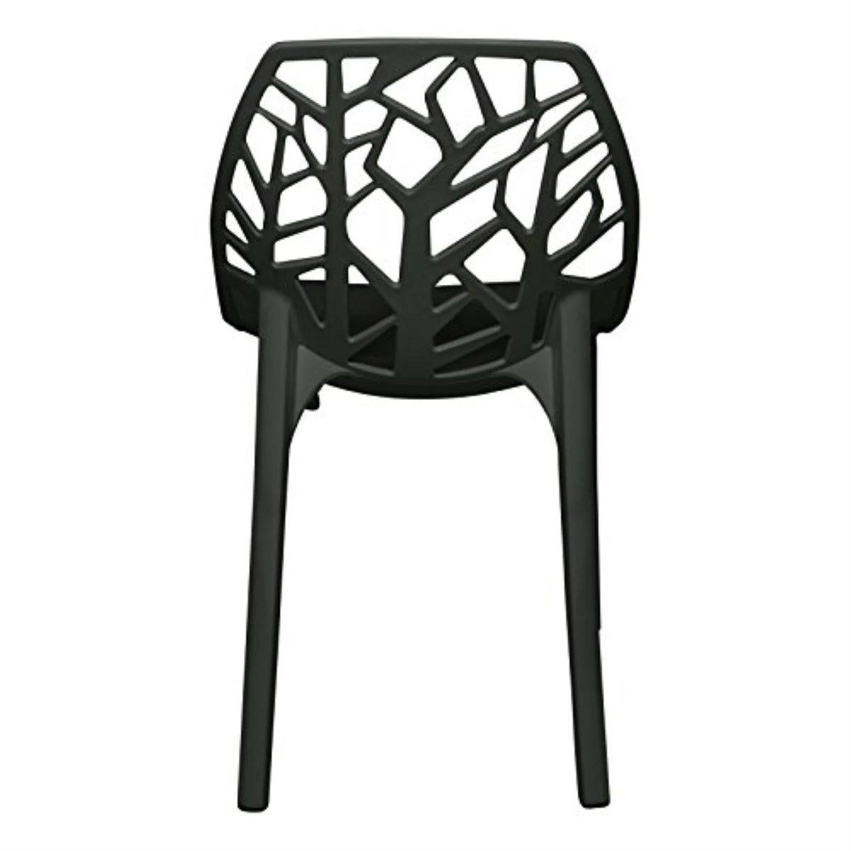 Solid Black Plastic Dining Chair Set of 4 N7135