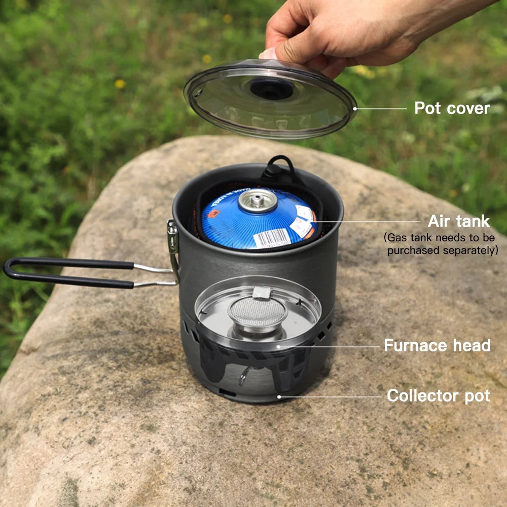 Camping Stove Pot with Windproof Gas Stove Head H830