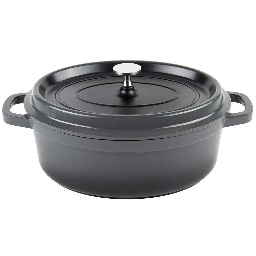 Lightweight Cast Aluminum Dutch Oven 3.5 Quart Oval Gray H273