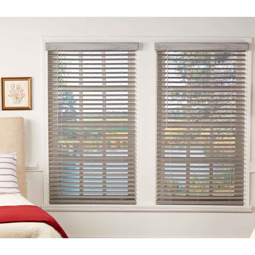 Room Darkening Cordless Faux Wood Blind 60 in. W x 64 in. L K766
