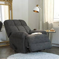 36x22 Wide Manual Rocker Recliner with Massager Fabric: Gray D141