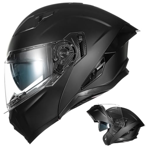 Modular Motorcycle Helmet Dual Visor Flip up Full Face Dot Black Red L S577811