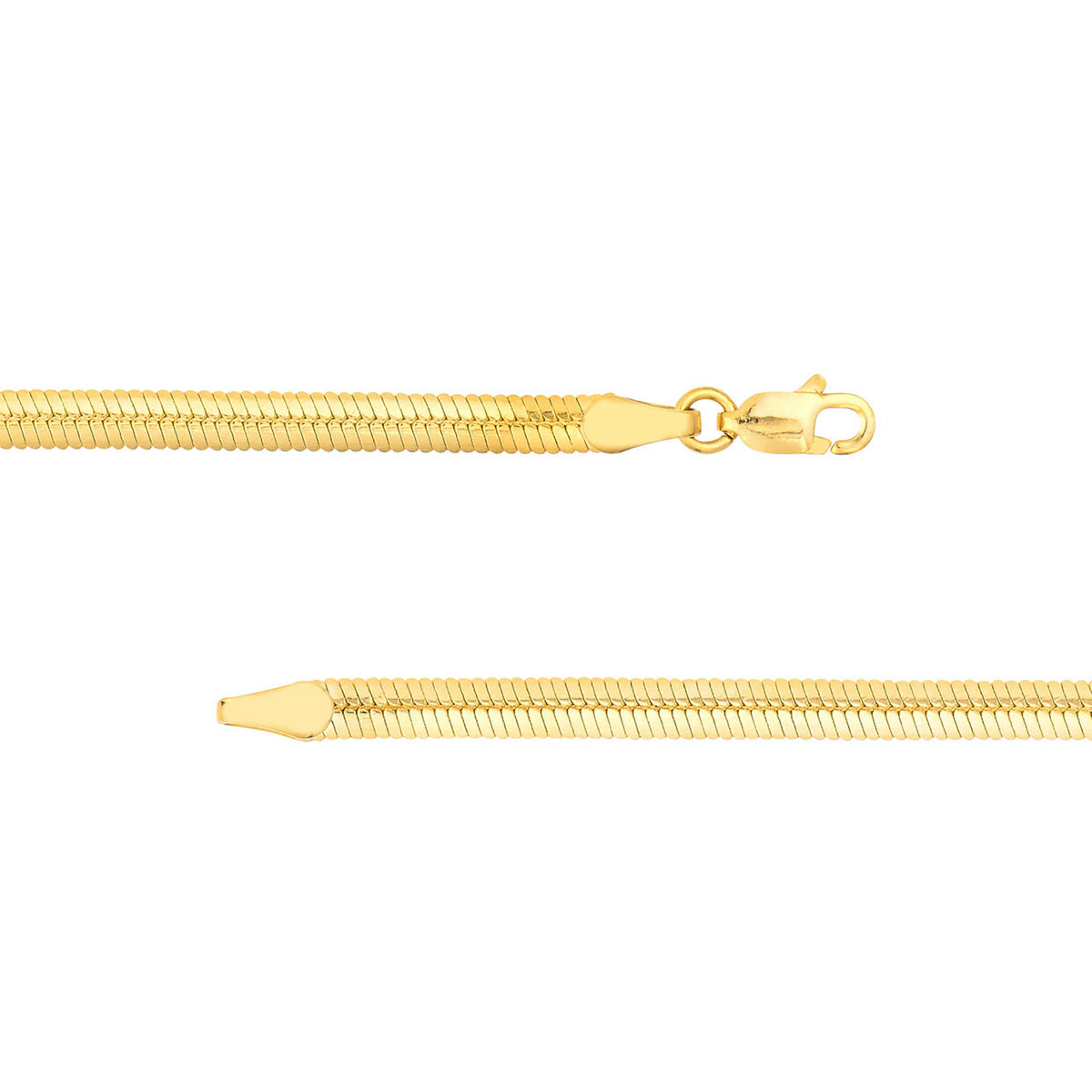 Solid 14K Yellow Gold Snake Chain Necklace 18" Y841813