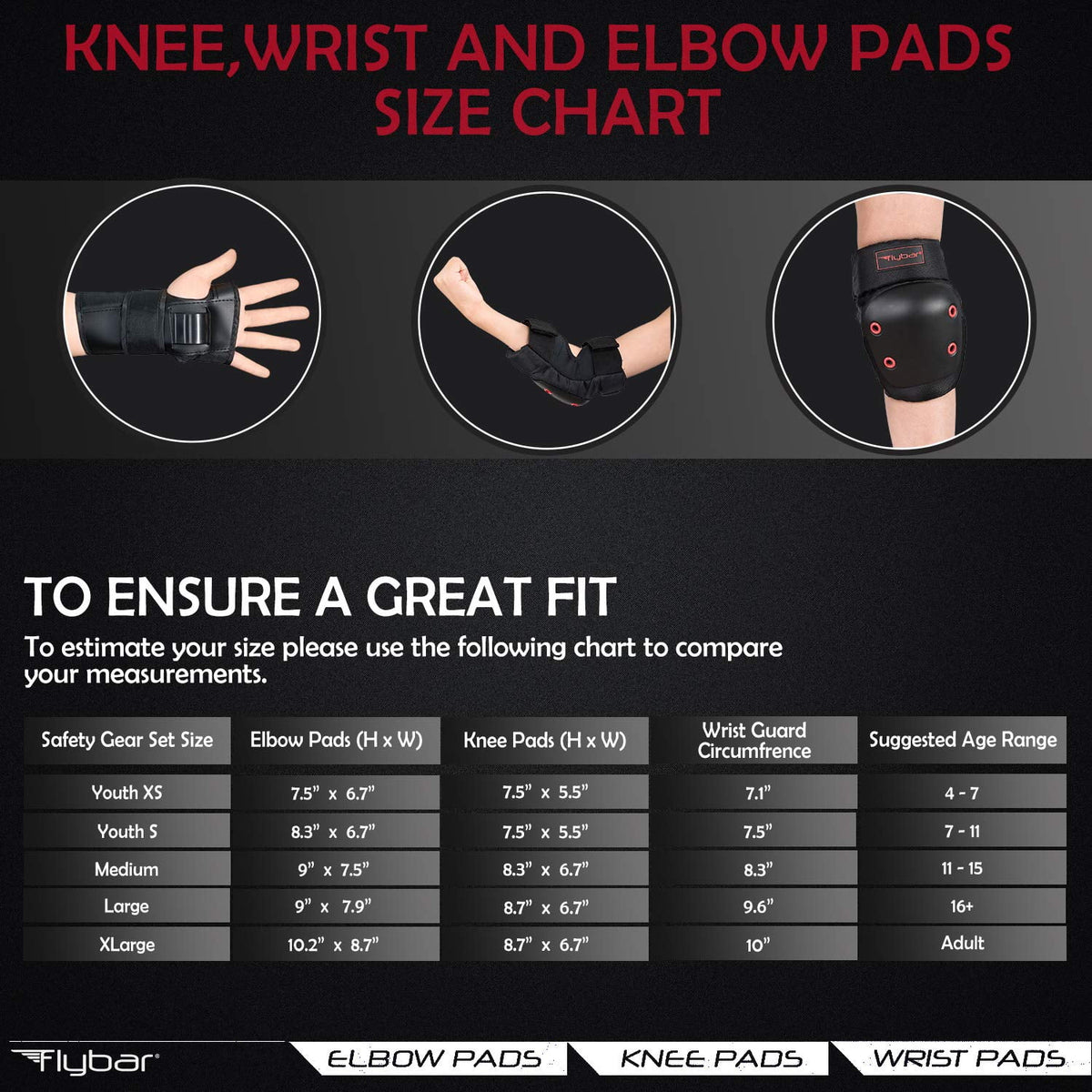 Kids Knee Pads and Elbow Pads Set with Wrist Guard E3390