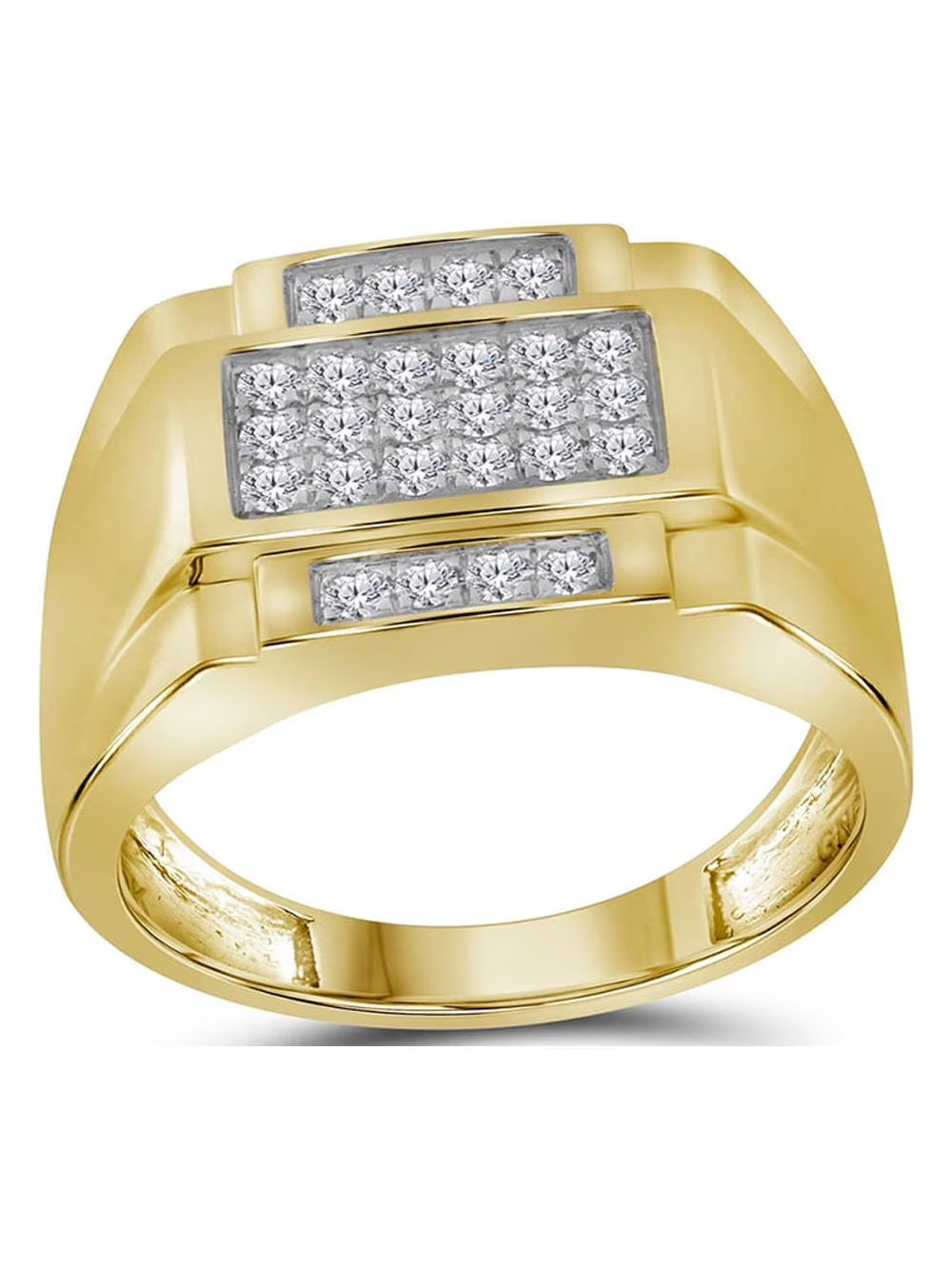 10kt Yellow Gold Mens Diamond Cluster Ring E75544