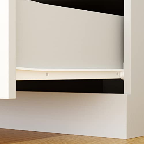 White 5 Drawer Wardrobe Armoire with Shelves and Hanging Rod Z509
