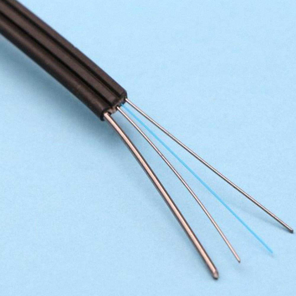 Single Fiber Indoor/Outdoor Optical Fiber Drop Cable, Single Mode, LSZH Jacket, Black, 1000 Feet Y789