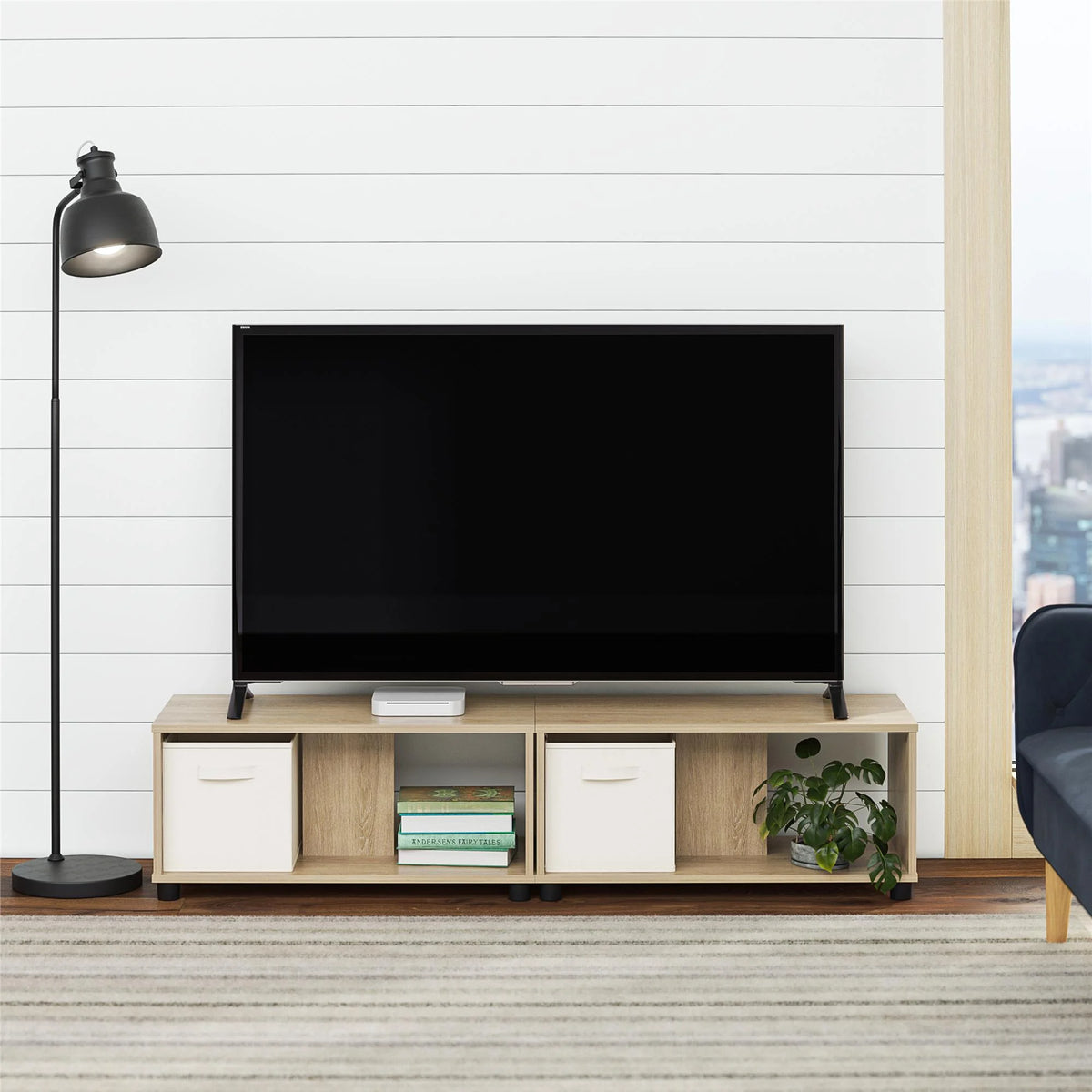 Adjustable Stacking TV Stand up to 70 inches Natural D60292