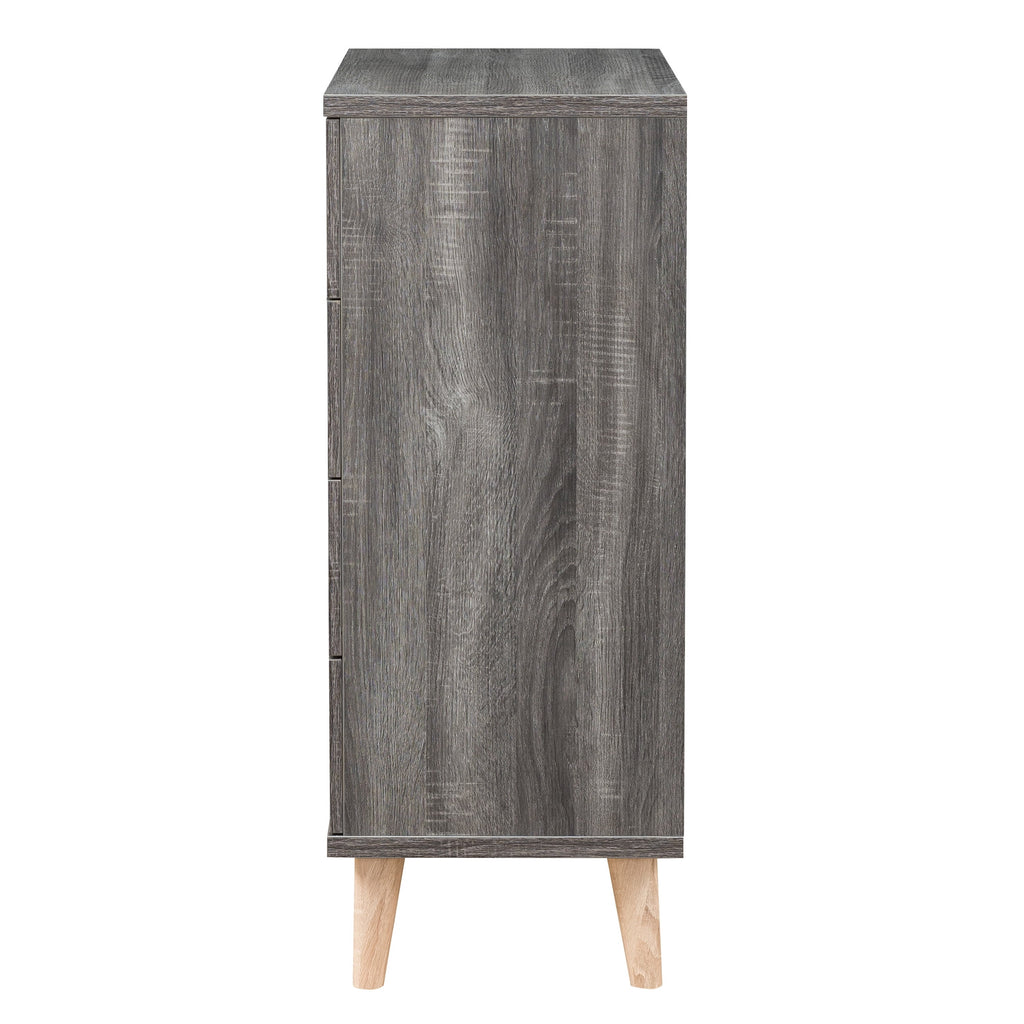 Dark Gray Wood 4-Drawer Chest J669