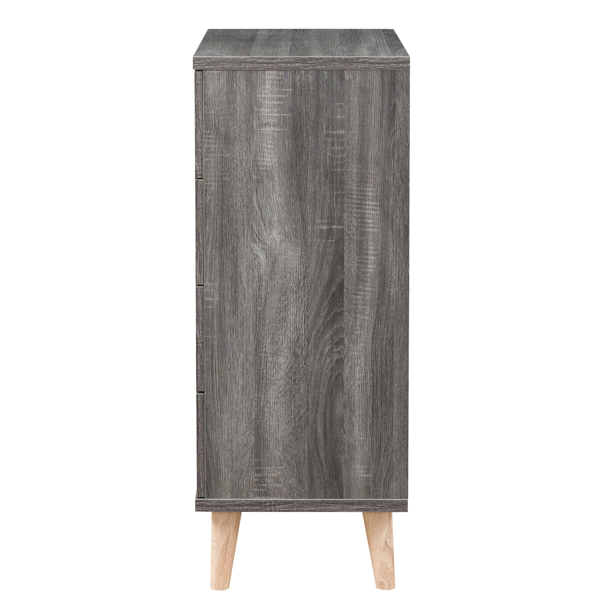 Dark Gray Wood 4-Drawer Chest J669