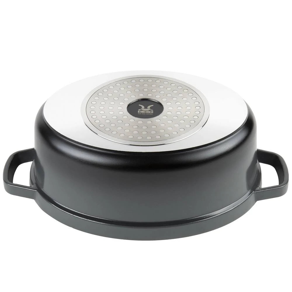 Lightweight Cast Aluminum Dutch Oven 3.5 Quart Oval Gray H273