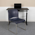 Navy Contoured Stack Chair with Sled Base Q2098