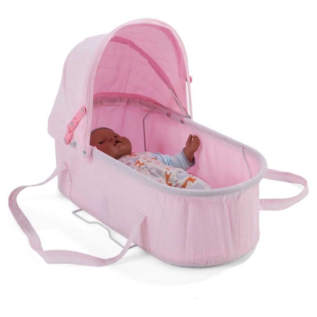 Pink Gingham Doll Pram Carrier Stroller O3535