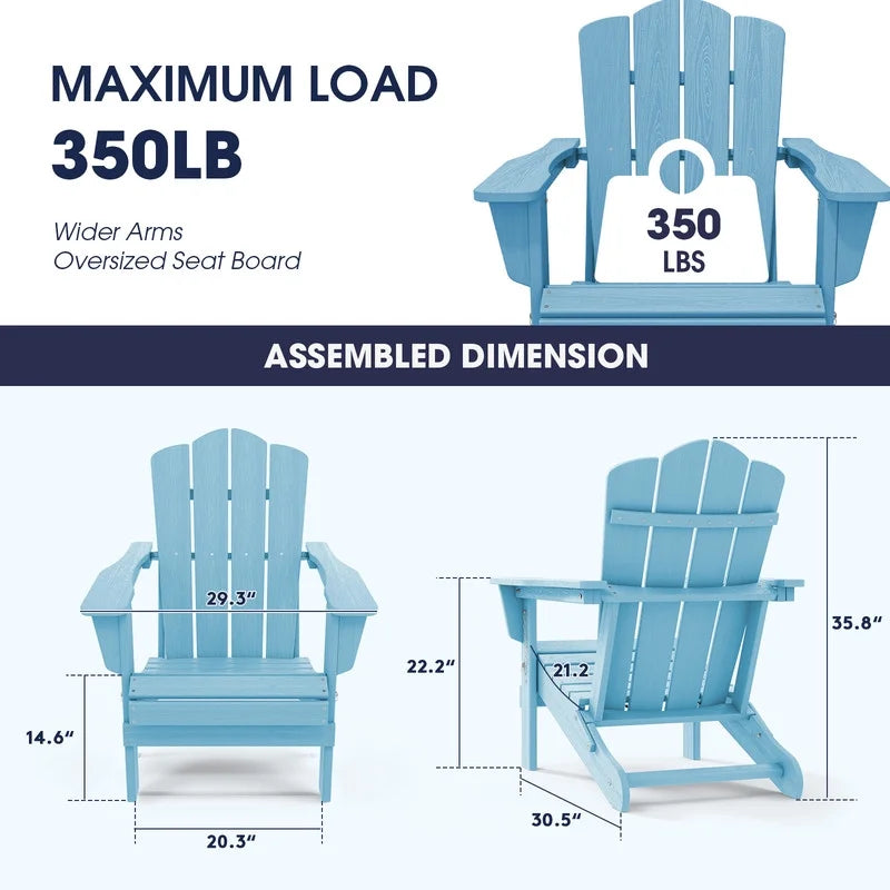 Black HDPE Resin Adirondack Chair K173
