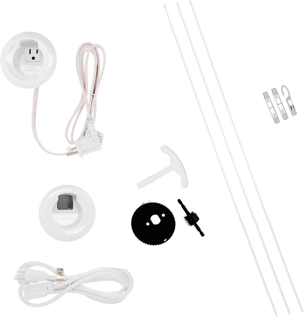 White Recessed In Wall Cord Management Kit, Pack of 2 Y65680