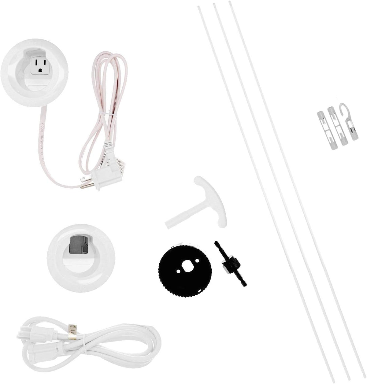 White Recessed In Wall Cord Management Kit, Pack of 2 Y65680