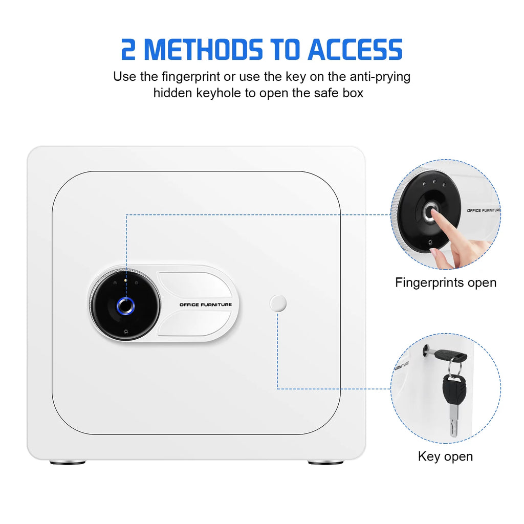 1.8 Cub White Safe Box with Fingerprint Y7600