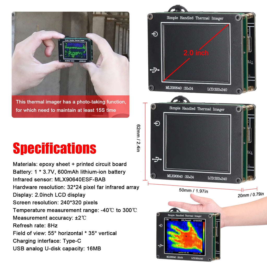 Handheld Thermal Imager 240*320 Resolution LCD Display I33654