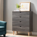 Dark Gray Wood 4-Drawer Chest J669