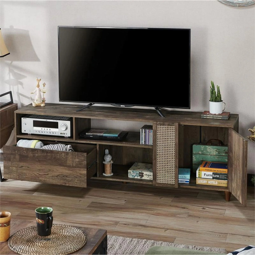 70-Inch Rustic Wood TV Stand I406945