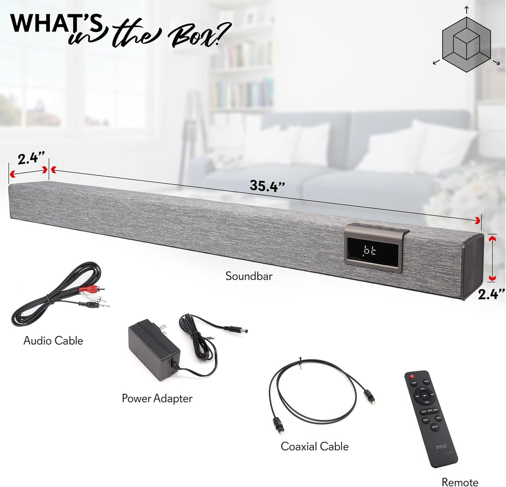 60W 35" Bluetooth Sound Bar with Remote Control L381